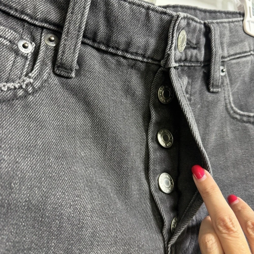 Gap Black Denim High Rise Cheeky Shorts Size 2/26 Button Up Streetwear Grunge - Picture 4 of 7
